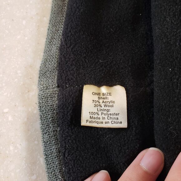 Marmot Kids One Size Knit Beanie Toque Grey Fleece Lined Ski Snowboard Winter - Picture 3 of 5